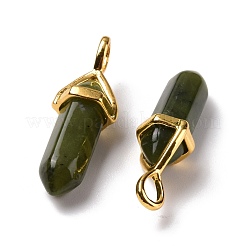 Natural Green Chinese Southern Jade Pointed Pendants&nbsp;G-K329-59G