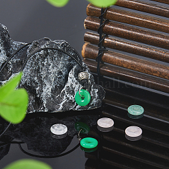 16Pcs 4 Styles Natural Green Aventurine & Dyed Malaysia Jade & Rose Quartz & Quartz Crystal Donut/Pi Disc Charms&nbsp;G-DC0001-60