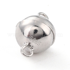 Anti-Tarnish Rhodium Plated 925 Sterling Silver Magnetic Clasps&nbsp;STER-A001-02A-P