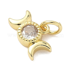 Brass Micro Pave Cubic Zirconia Pendants&nbsp;KK-Z120-33G