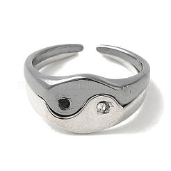 2Pcs 2 Style Rhinestones Open Cuff Rings Set&nbsp;RJEW-Z020-01