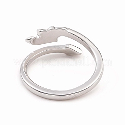 Brass Dragon Wings Cuff Ring for Women&nbsp;RJEW-B028-21P