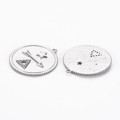 Brass Micro Pave Clear Cubic Zirconia Pendants&nbsp;KK-S356-693