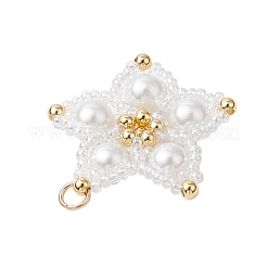Glass Seed Beaded Star Pendants&nbsp;PALLOY-MZ00524-02