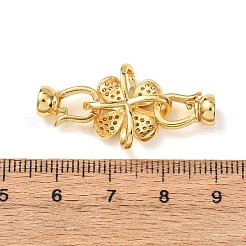 Brass Micro Pave Clear Cubic Zirconia Fold Over Clasps&nbsp;KK-D259-04G