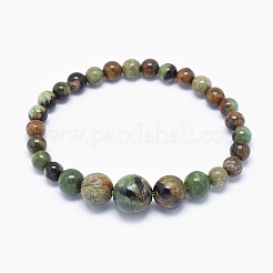 Natural Green Opal Graduated Beads Necklaces and Bracelets Jewelry Sets&nbsp;SJEW-L132-04