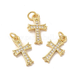 Rack Plating Brass Micro Pave  Cubic Zirconia Pendants&nbsp;KK-B068-02G