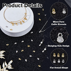 80Pcs 2 Colors Brass Micro Pave Cubic Zirconia Charms&nbsp;KK-HS0015-92