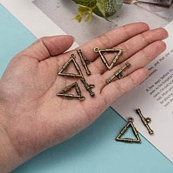 Tibetan Style Alloy Toggle Clasps&nbsp;TIBE-EA9149Y-AB-FF