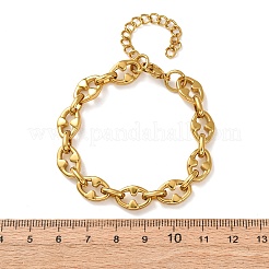 304 Stainless Steel Oval with Triangle Link Chain Bracelets for Women&nbsp;BJEW-F536-12G