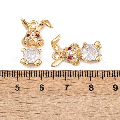 Brass Micro Pave Cubic Zirconia Pendants&nbsp;X-KK-A274-21G