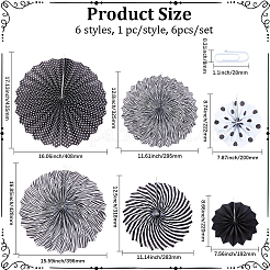 6Pcs Paper Fans Flower for Wedding Birthday Carnival Welcome Party Decorations&nbsp;AJEW-GF0013-45B