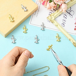 8Pcs 2 Colors Brass Micro Pave Cubic Zirconia Pendants&nbsp;KK-CJ0003-13