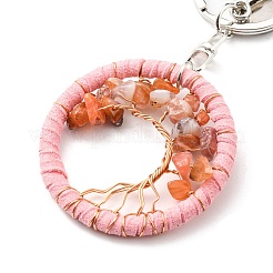 Natural Red Agate Keychains&nbsp;TREE-PW0001-04B
