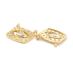 Rack Plating Brass Cubic Zirconia Pendants&nbsp;KK-D073-25G-07