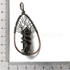 Natural Obsidian Double Terminal Pointed Faceted Bullet Big Pendants&nbsp;G-Q015-01A