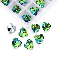 Heart Electroplated Glass Charms&nbsp;EGLA-N006-012A