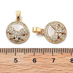 Brass Micro Pave Cubic Zirconia Charms&nbsp;KK-L222-017G
