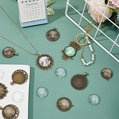 DIY Flat Round Pendant Jewelry Kits&nbsp;DIY-DC0003-24