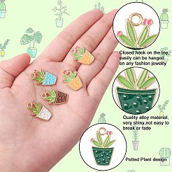60Pcs 6 Colors Alloy Enamel Pendants&nbsp;ENAM-CJ0004-62