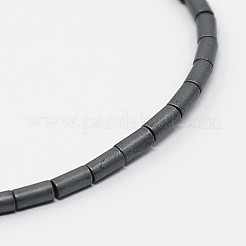 Matte Grade A Non-magnetic Synthetic Hematite Column Beads Strands&nbsp;G-O004-07