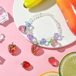 6Pcs 5 Styles Transparent Resin Fruit Pendants&nbsp;FIND-YW0005-66