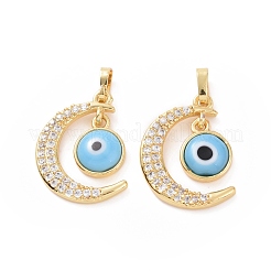 Brass Micro Pave Cubic Zirconia Pendants&nbsp;ZIRC-F136-06G-03