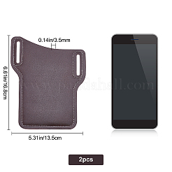 2Pcs PU Leather Mobile Phone Belt Pouch&nbsp;AJEW-GF0005-26A