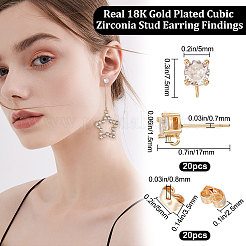 20Pcs Brass Stud Earring Findings&nbsp;KK-BBC0005-01