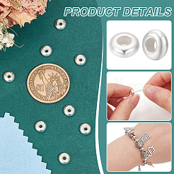 8Pcs Sterling Silver Beads&nbsp;STER-BC0002-48B-S