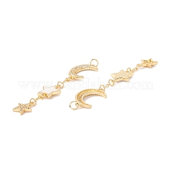 Rack Plating Brass Micro Pave Clear Cubic Zirconia Big Pendants&nbsp;ZIRC-I057-05G