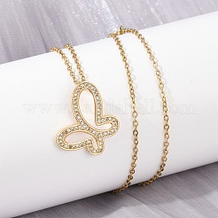 Brass Micro Pave Cubic Zirconia Pendant Necklaces&nbsp;NJEW-C076-11G