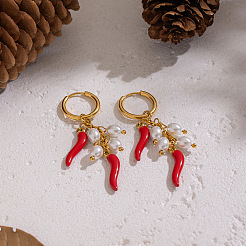 Hot Pepper 304 Stainless Steel Hoop Earrings&nbsp;CA2764