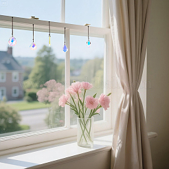 5Pcs Glass Hanging Suncatchers&nbsp;HJEW-FH00193