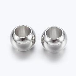 Brass European Beads&nbsp;KK-E359-7mm-P