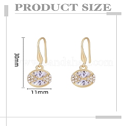 1 Pair Flat Round Glass Dangle Earrings&nbsp;EJEW-LP0010-04