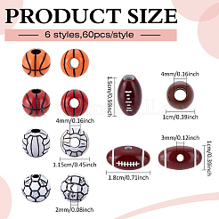 360Pcs 6 Styles Craft Style Acrylic Beads&nbsp;MACR-ME0001-01