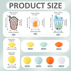 48Pcs 10 Styles Food Grade Eco-Friendly Silicone Focal Beads&nbsp;SIL-TA0002-94