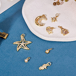 8Pcs 8 Styles Brass Micro Pave Cubic Zirconia Pendants&nbsp;KK-TA0002-53
