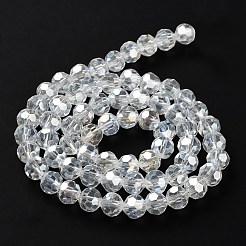 Faceted Electroplate Glass Round Bead Strands&nbsp;X-EGLA-R016-8mm-25