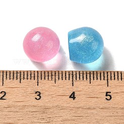 Transparent Resin Sphere Decoden Cabochons with Glitter Powder&nbsp;X-RESI-E053-08A