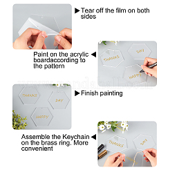 Hexagon Transparent Acrylic Big Pendants&nbsp;TACR-BC0001-11