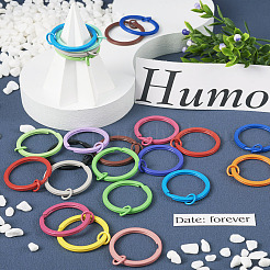 32Pcs 16 Colors Spray Painted Iron Split Key Rings&nbsp;IFIN-TA0001-56