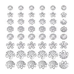 240Pcs 8 styles 304 Stainless Steel Fancy Bead Caps&nbsp;STAS-PH0006-66