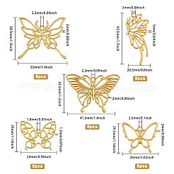5 Styles Butterfly Zinc Alloy Open Back Bezel Pendants&nbsp;FIND-CA0009-52G