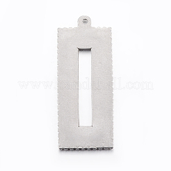 Tarnish Resistant 304 Stainless Steel Pendant Cabochon Open Back Settings&nbsp;STAS-E421-108P