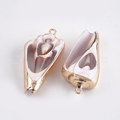 Electroplate Spiral Shell Pendants&nbsp;SSHEL-T008-09