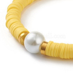 Handmade Polymer Clay Heishi Beads Stretch Bracelets&nbsp;BJEW-JB05759-02