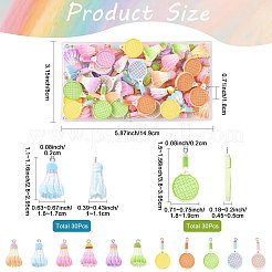 60Pcs 2 Styles Sports Theme Opaque Resin Pendants&nbsp;RESI-FS0002-47