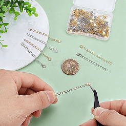 50Pcs Rack Plating Brass Curb Chain Extender&nbsp;KK-ME0004-91